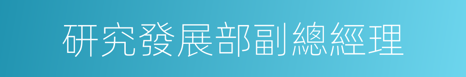 研究發展部副總經理的同義詞