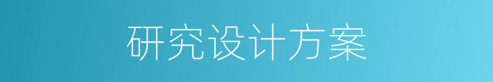 研究设计方案的同义词