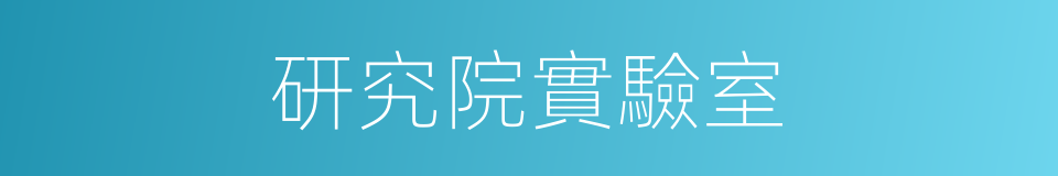 研究院實驗室的同義詞