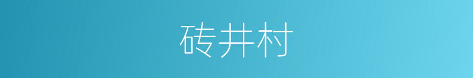 砖井村的同义词