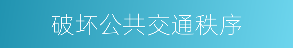 破坏公共交通秩序的同义词