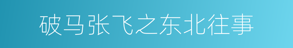 破马张飞之东北往事的同义词