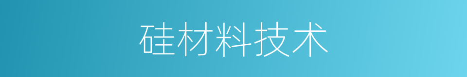 硅材料技术的同义词