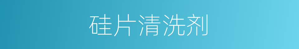 硅片清洗剂的同义词