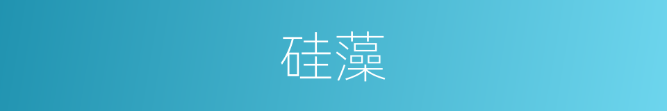 硅藻的意思
