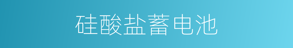 硅酸盐蓄电池的同义词