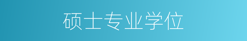 硕士专业学位的同义词