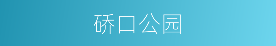 硚口公园的同义词