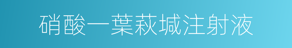 硝酸一葉萩堿注射液的同義詞