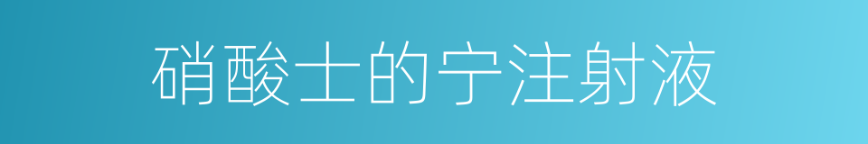 硝酸士的宁注射液的同义词