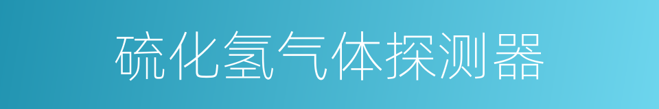 硫化氢气体探测器的同义词