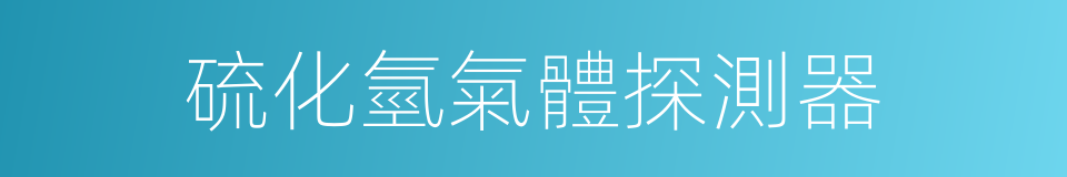 硫化氫氣體探測器的同義詞