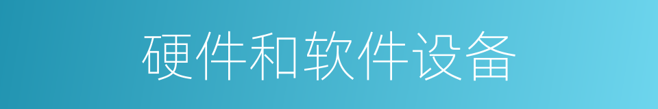 硬件和软件设备的同义词