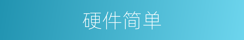 硬件简单的同义词