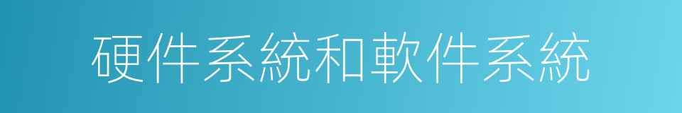 硬件系統和軟件系統的同義詞