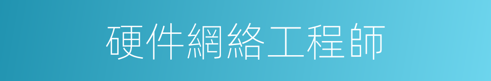 硬件網絡工程師的同義詞