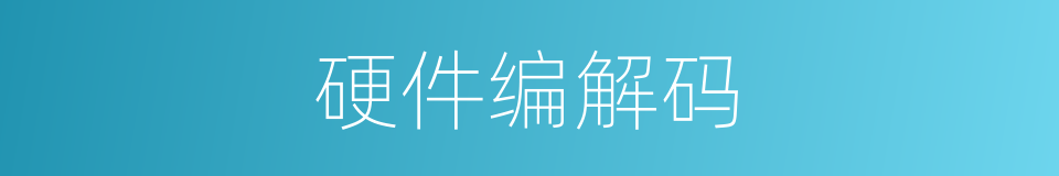 硬件编解码的同义词