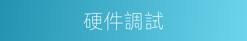 硬件調試的同義詞