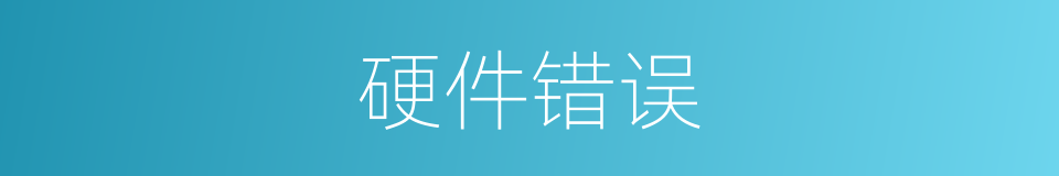 硬件错误的同义词