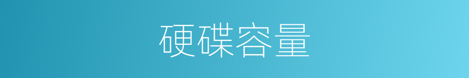 硬碟容量的同义词