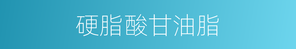 硬脂酸甘油脂的同义词