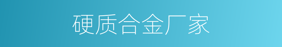 硬质合金厂家的同义词