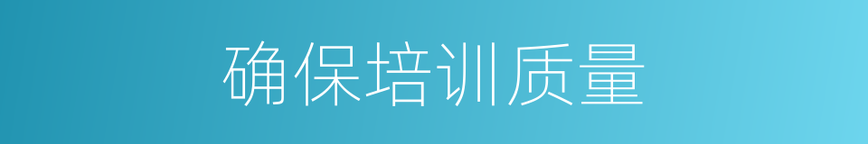确保培训质量的同义词
