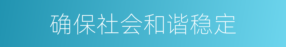 确保社会和谐稳定的同义词