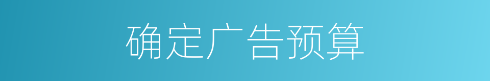 确定广告预算的同义词