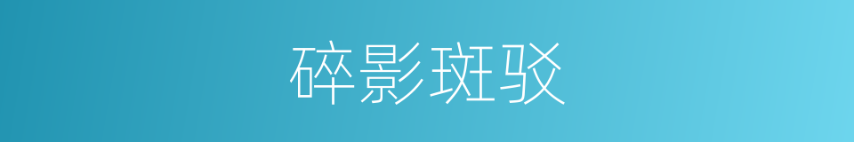 碎影斑驳的同义词