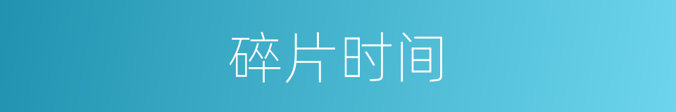 碎片时间的同义词