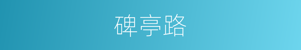 碑亭路的同义词