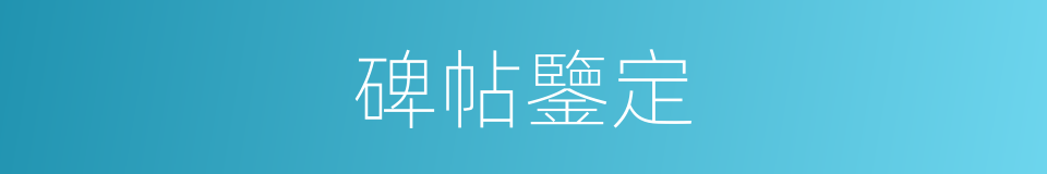 碑帖鑒定的同義詞