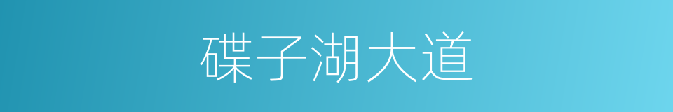 碟子湖大道的同义词