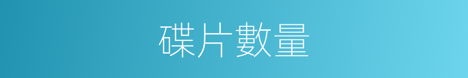 碟片數量的同義詞
