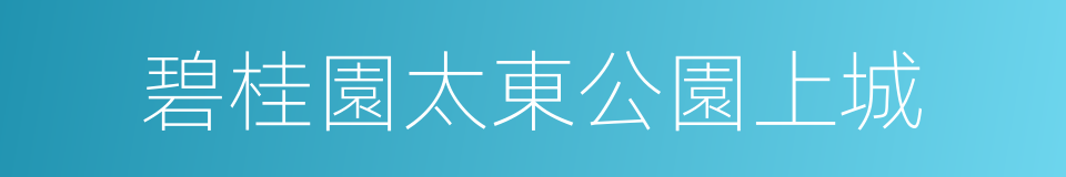 碧桂園太東公園上城的同義詞