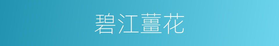 碧江薑花的同義詞