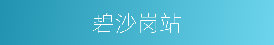 碧沙岗站的同义词