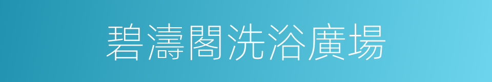 碧濤閣洗浴廣場的同義詞