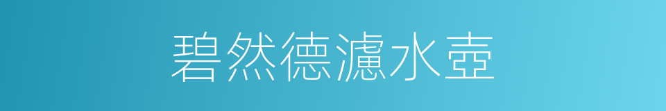 碧然德濾水壺的同義詞
