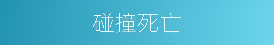 碰撞死亡的同义词