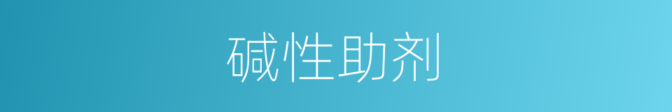 碱性助剂的同义词