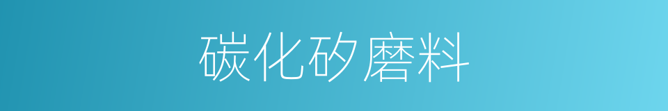 碳化矽磨料的同義詞