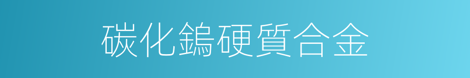 碳化鎢硬質合金的同義詞