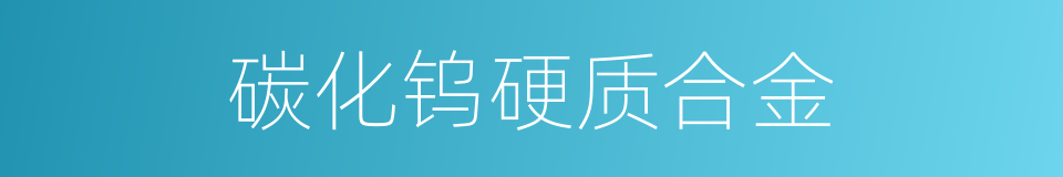 碳化钨硬质合金的同义词