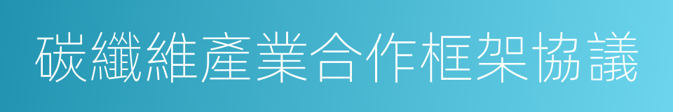 碳纖維產業合作框架協議的同義詞