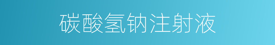 碳酸氢钠注射液的同义词