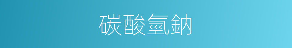 碳酸氫鈉的意思