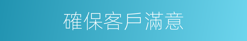 確保客戶滿意的同義詞