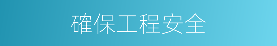 確保工程安全的同義詞